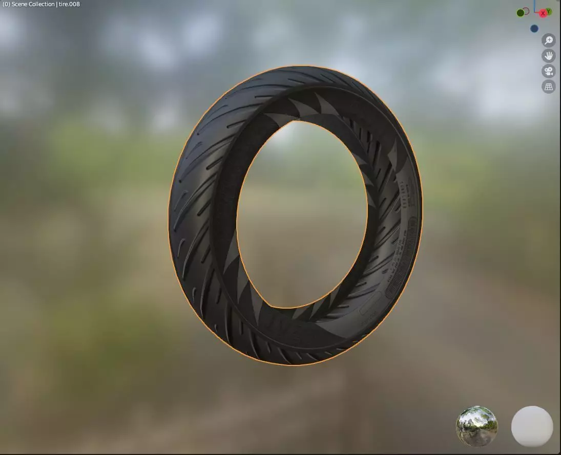 Low Poly Tyre model tire in computer game 3D model