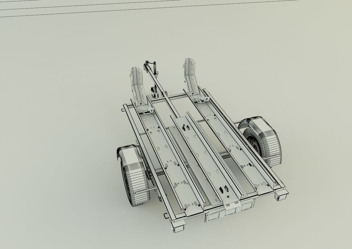 motorcycle trailer  3D model_1