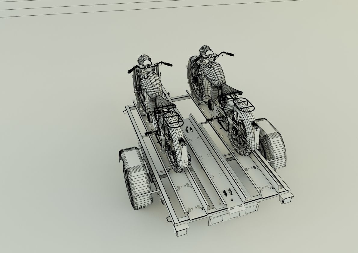 motorcycle trailer  3D model_17