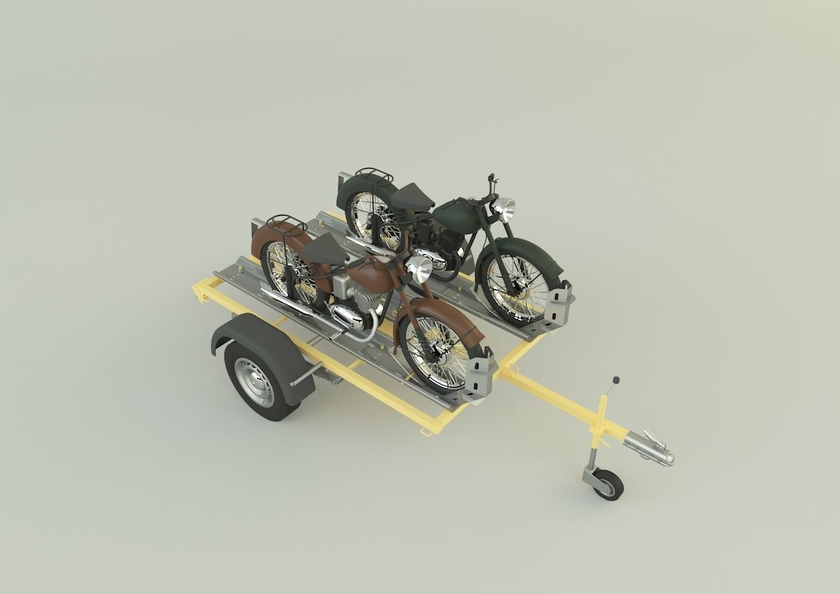 motorcycle trailer  3D model_22