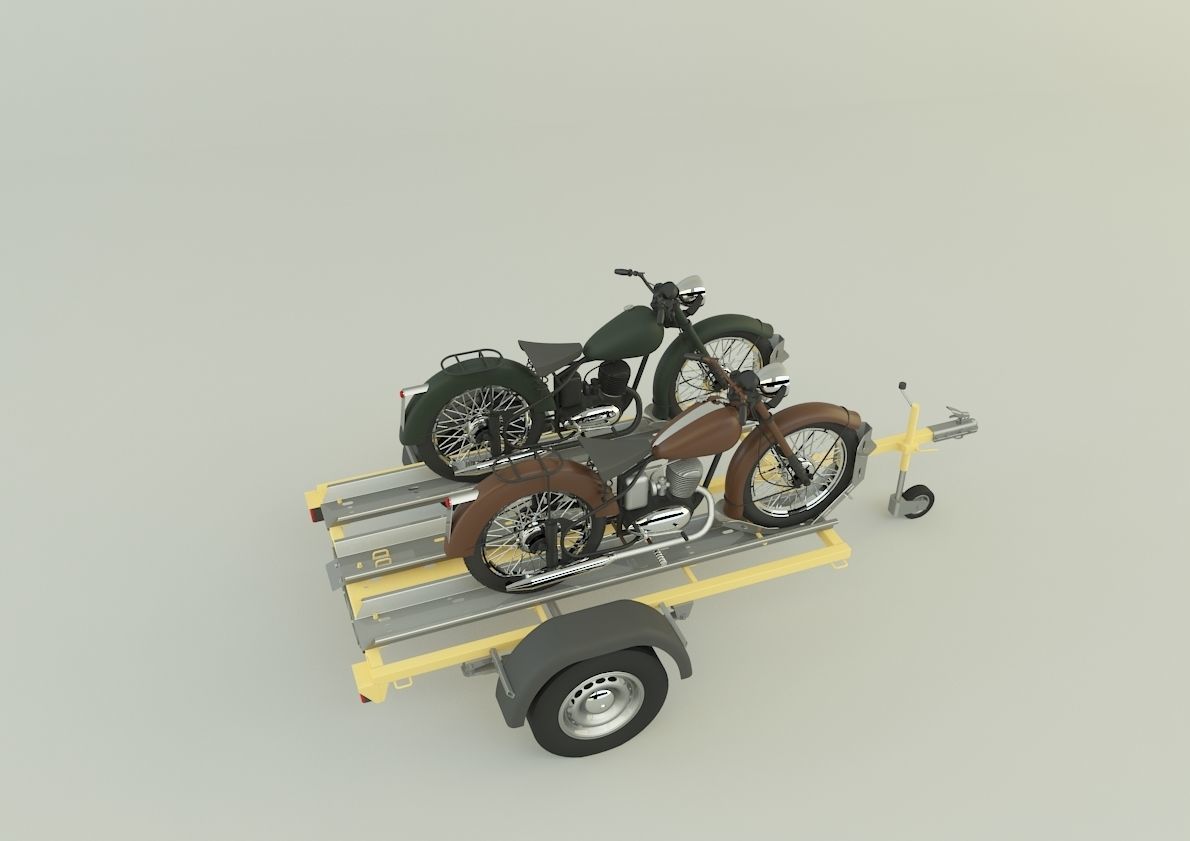 motorcycle trailer  3D model_21