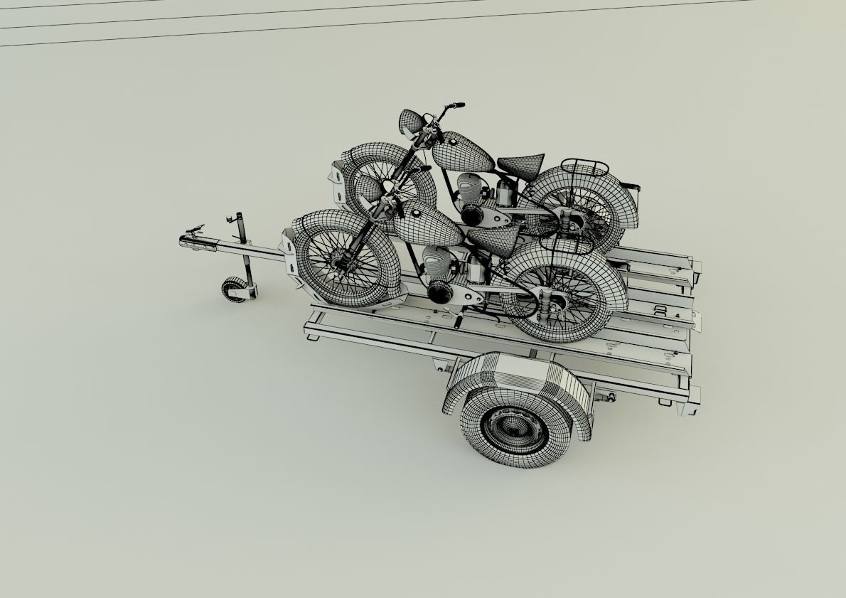 motorcycle trailer  3D model_16