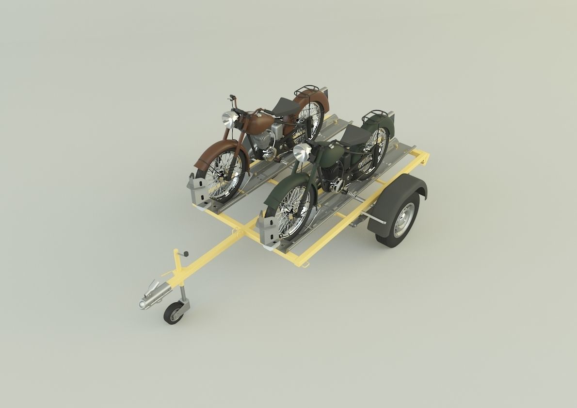 motorcycle trailer  3D model_23
