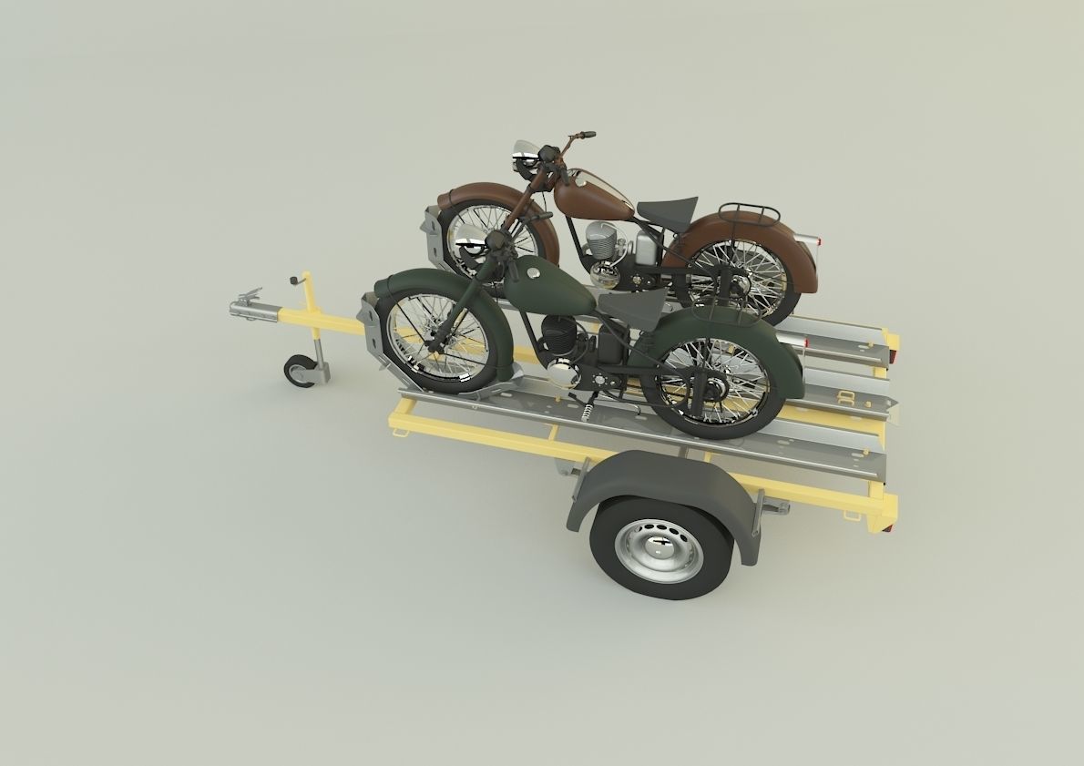 motorcycle trailer  3D model_24