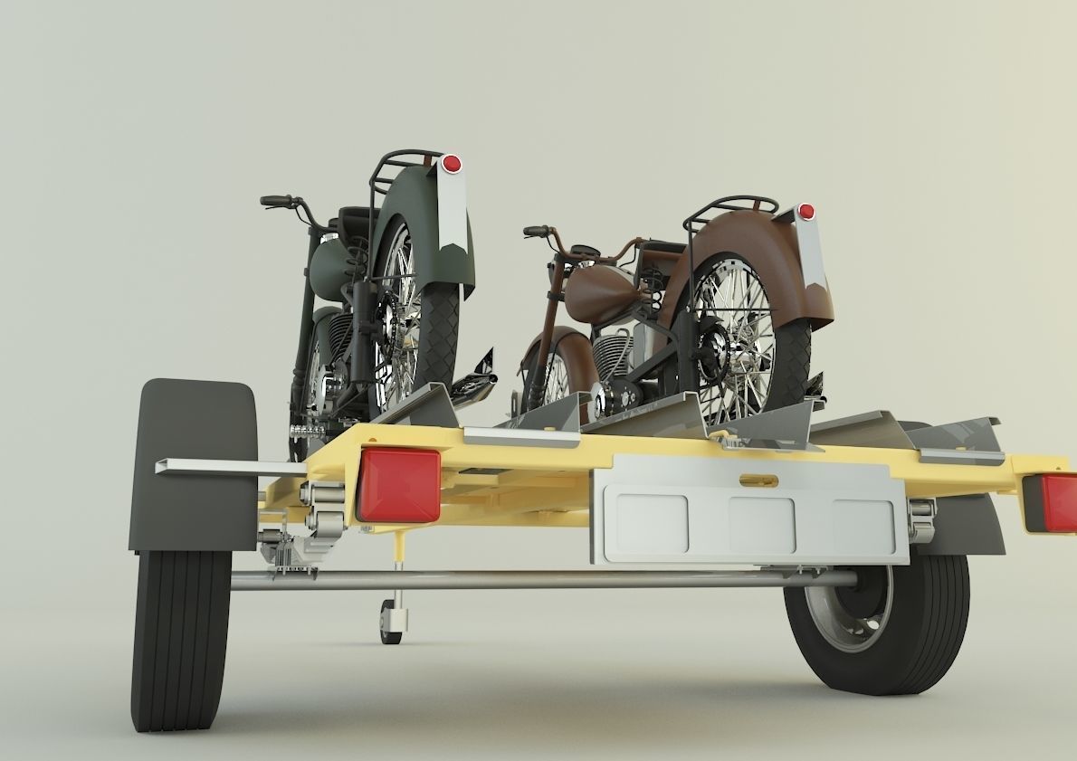 motorcycle trailer  3D model_8