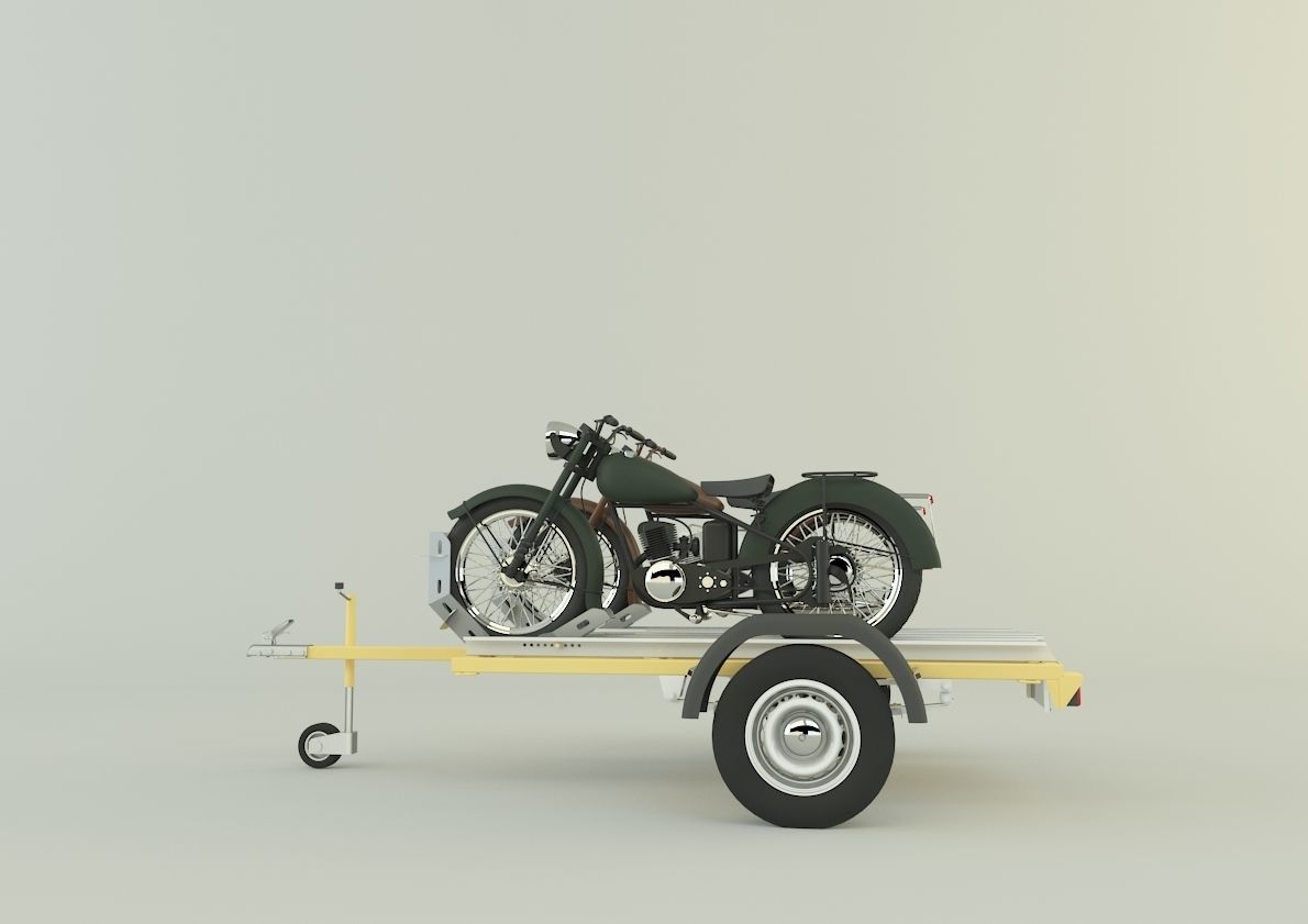 motorcycle trailer  3D model_13