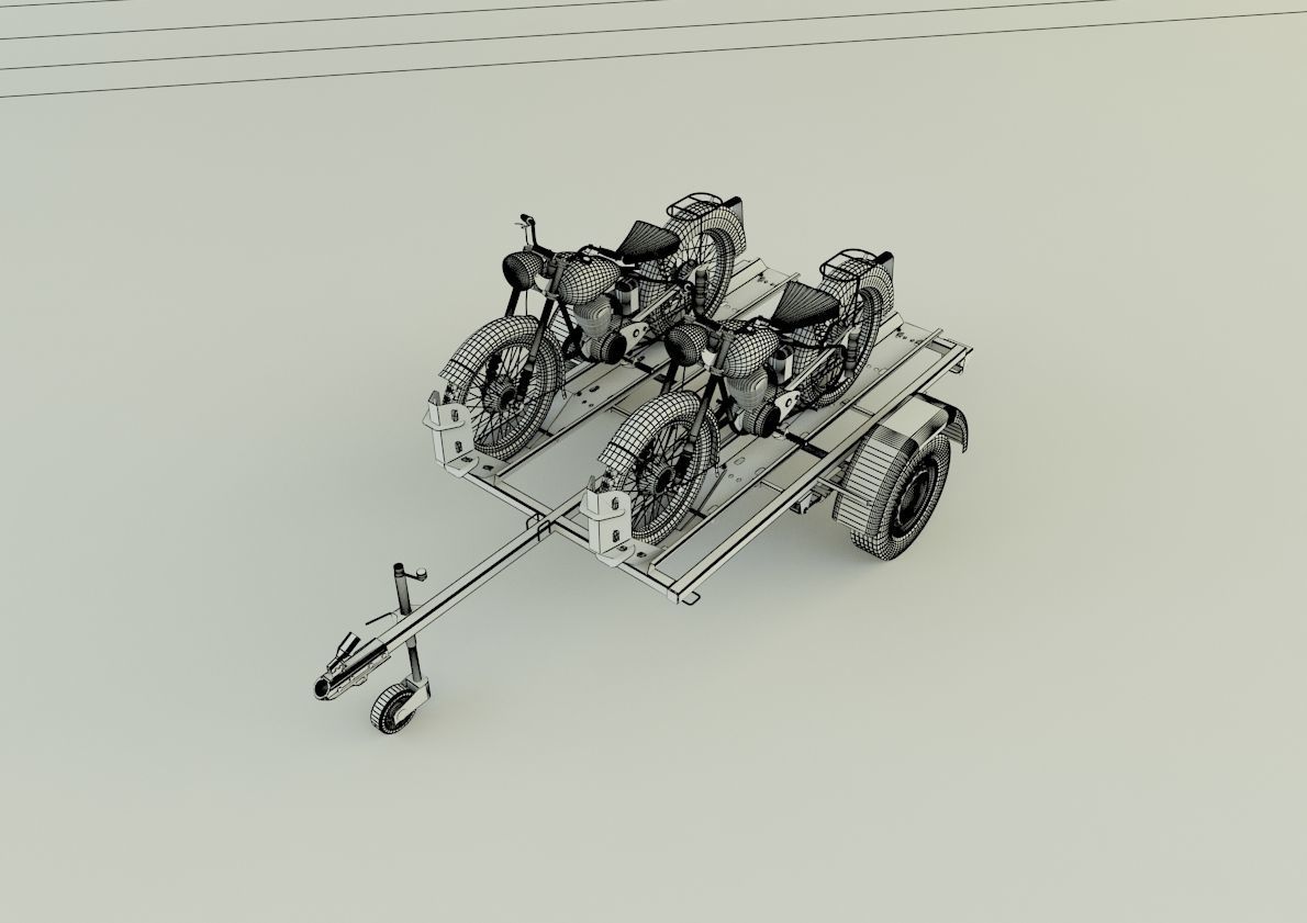 motorcycle trailer  3D model_15