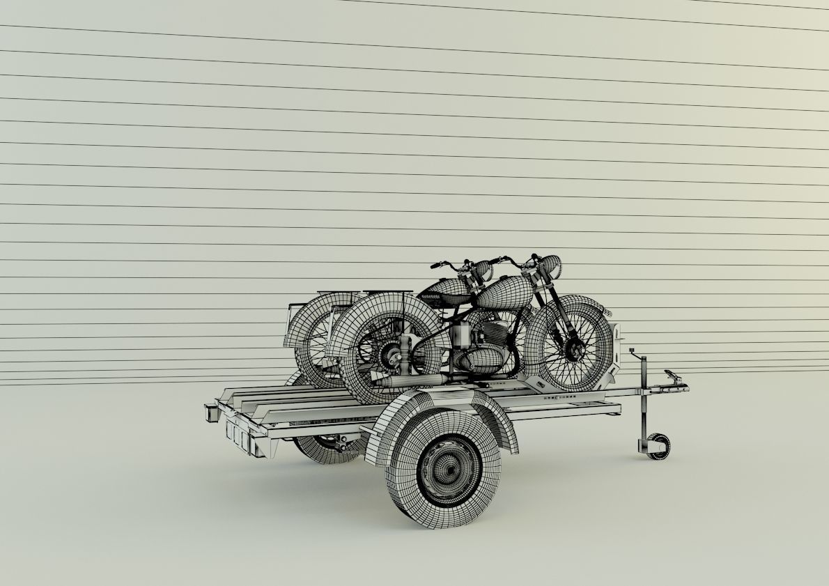 motorcycle trailer  3D model_11