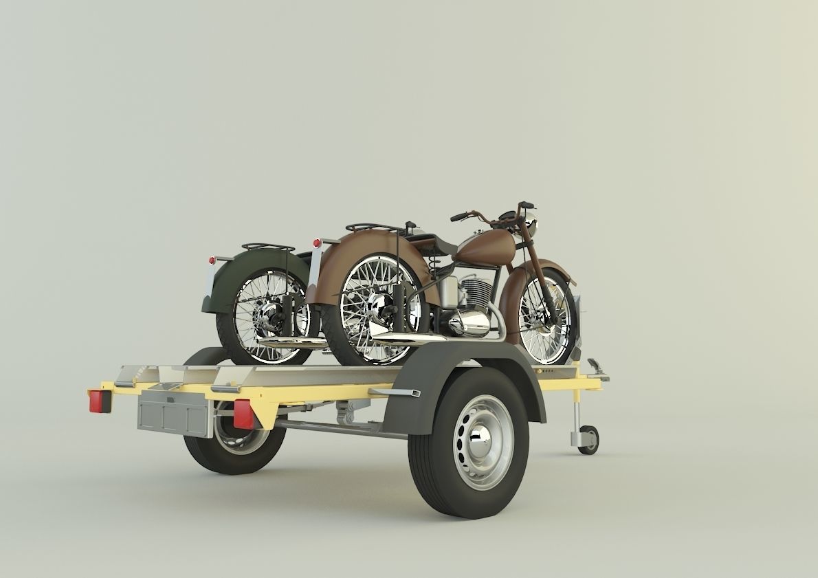motorcycle trailer  3D model_19