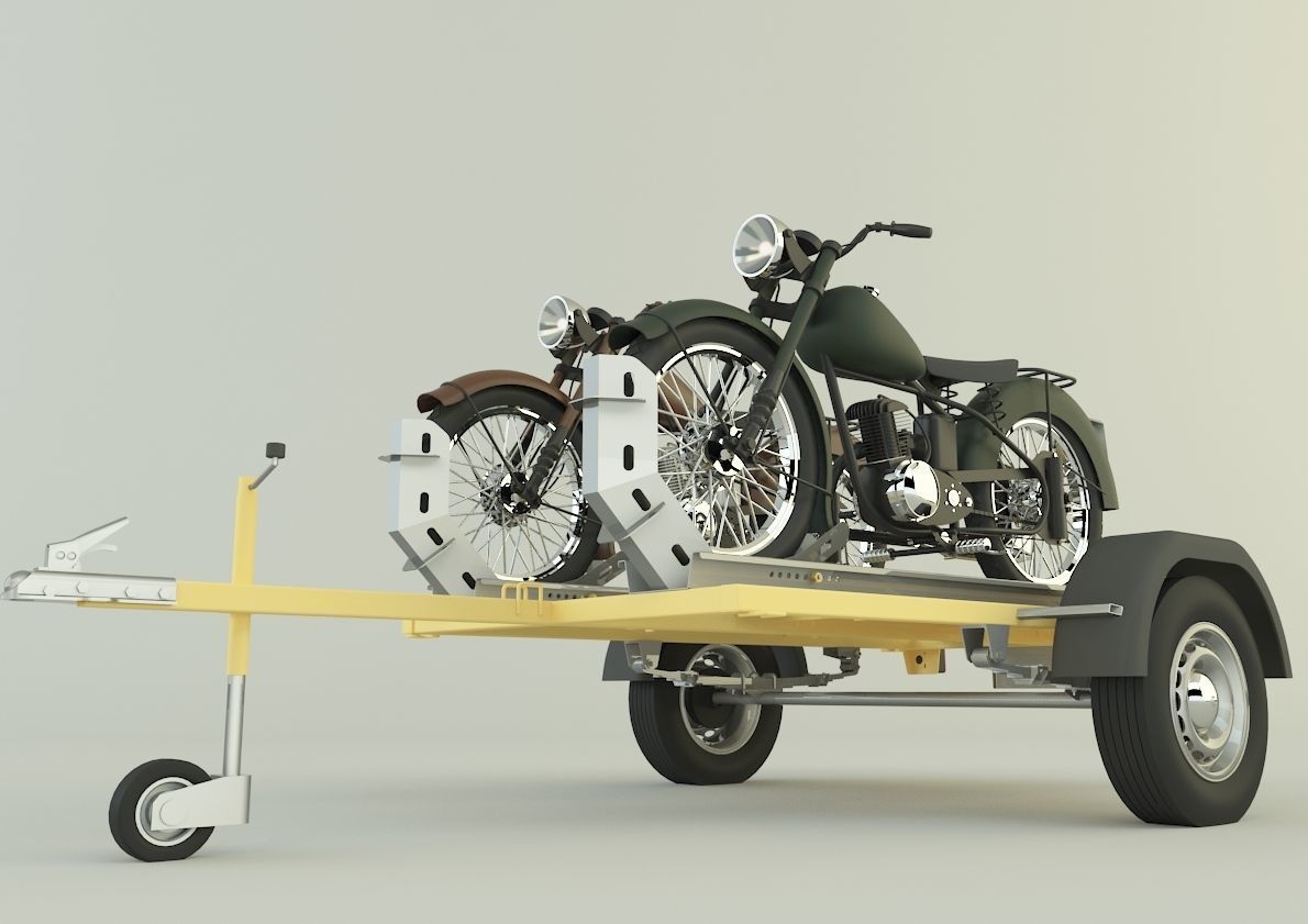 motorcycle trailer  3D model_7