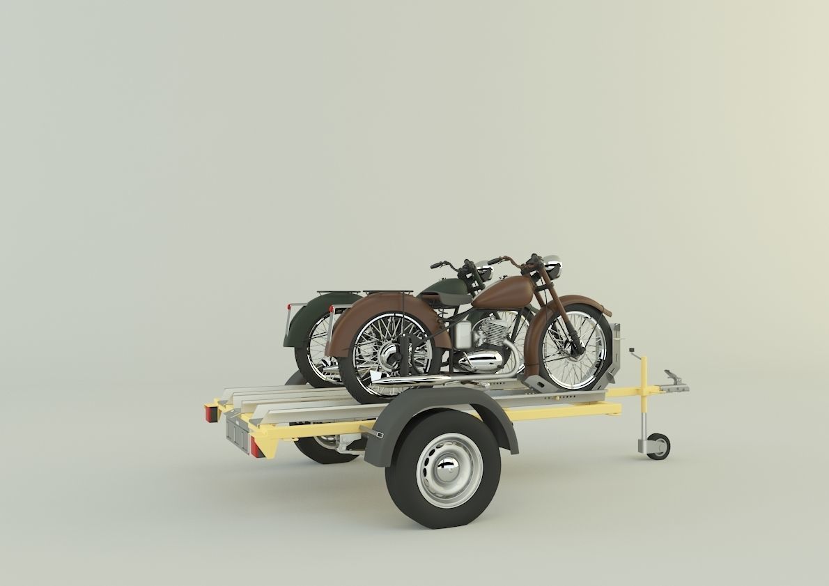 motorcycle trailer  3D model_20