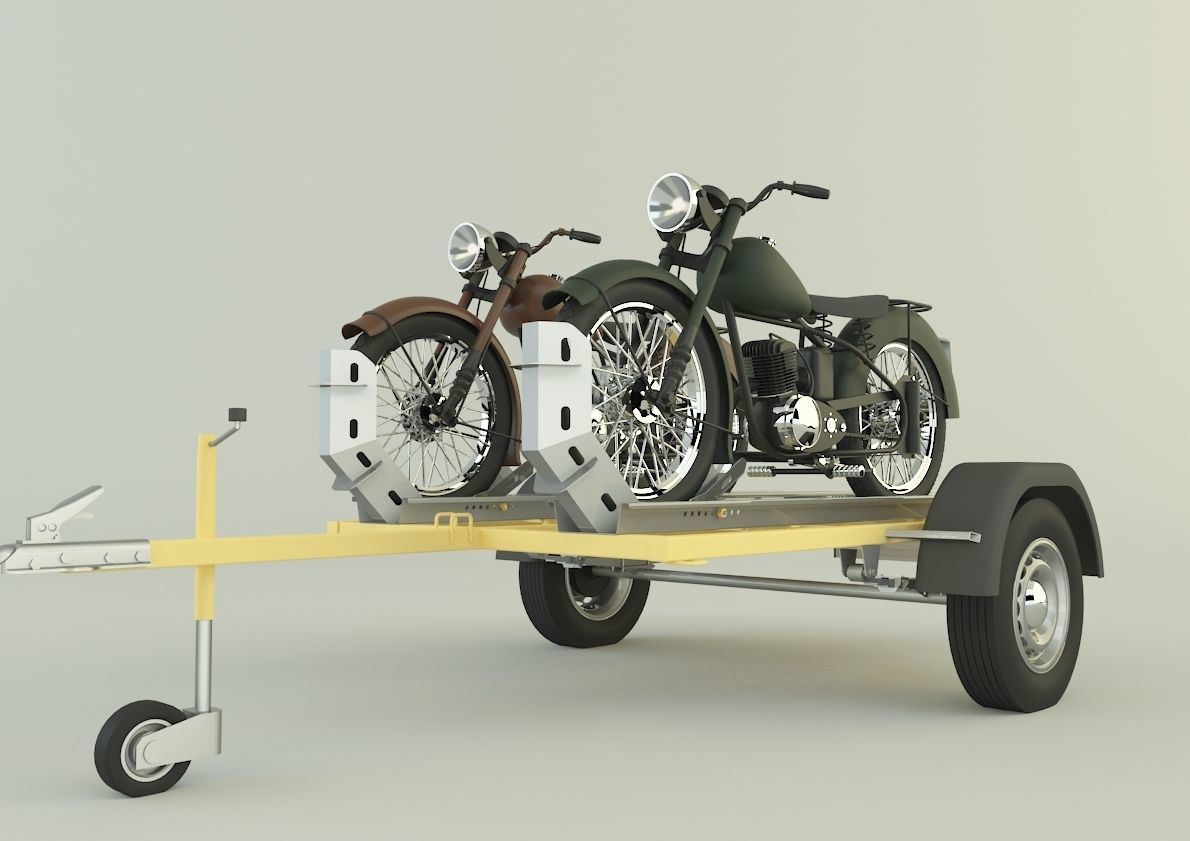 motorcycle trailer  3D model_6