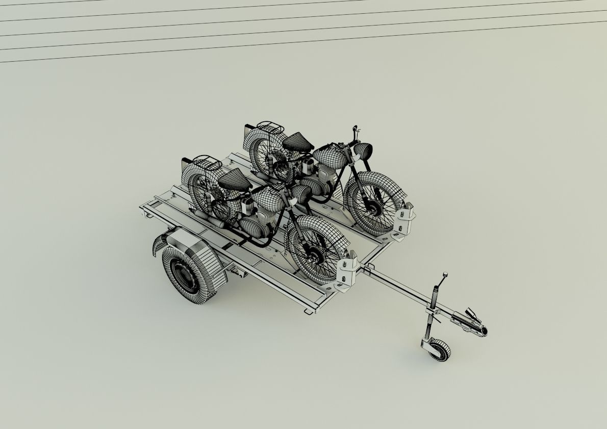 motorcycle trailer  3D model_14