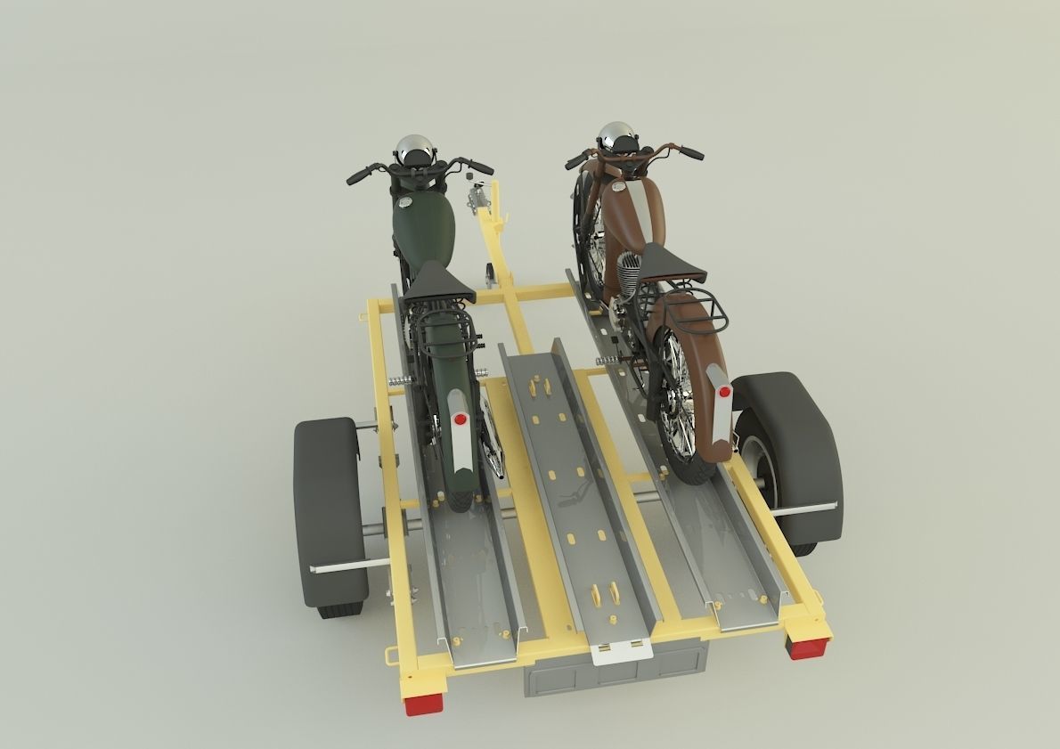 motorcycle trailer  3D model_4
