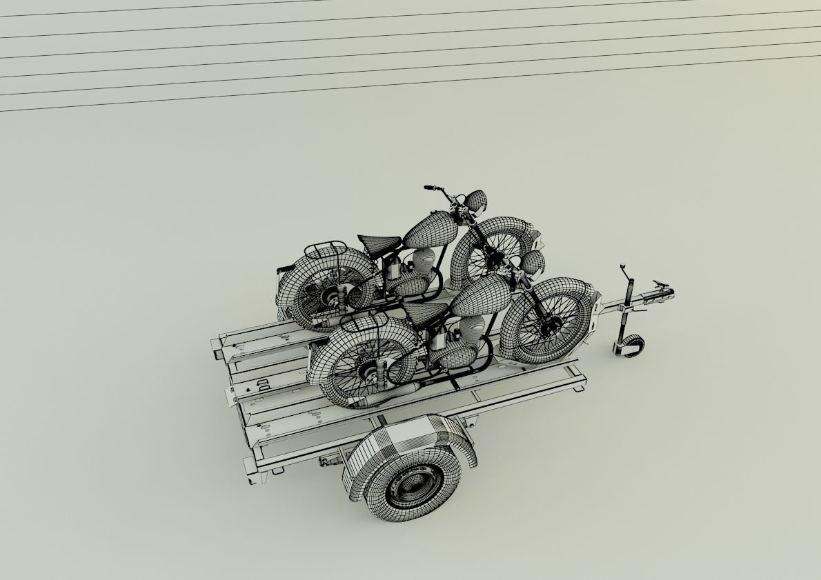 motorcycle trailer  3D model_12