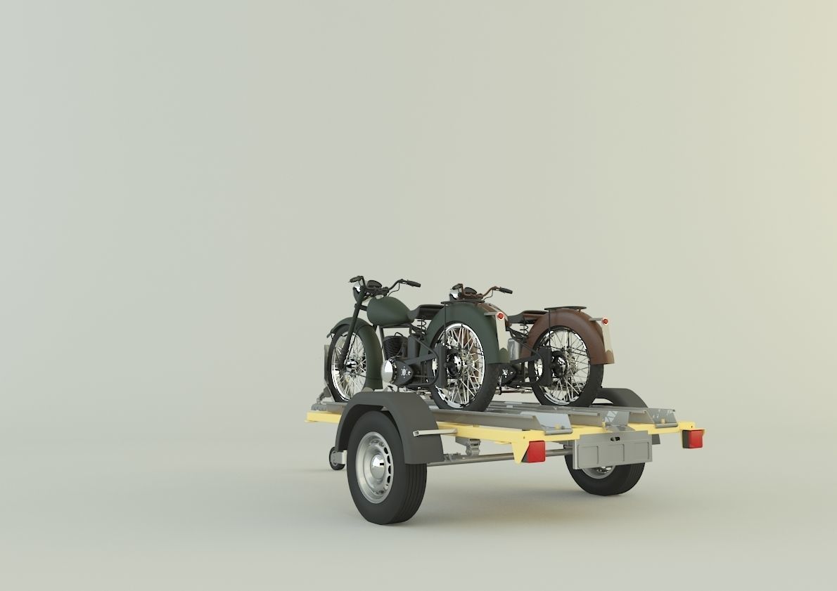 motorcycle trailer  3D model_18
