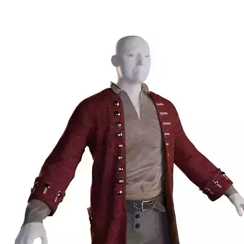 Pirate Clothes game ready Low-poly 3D model