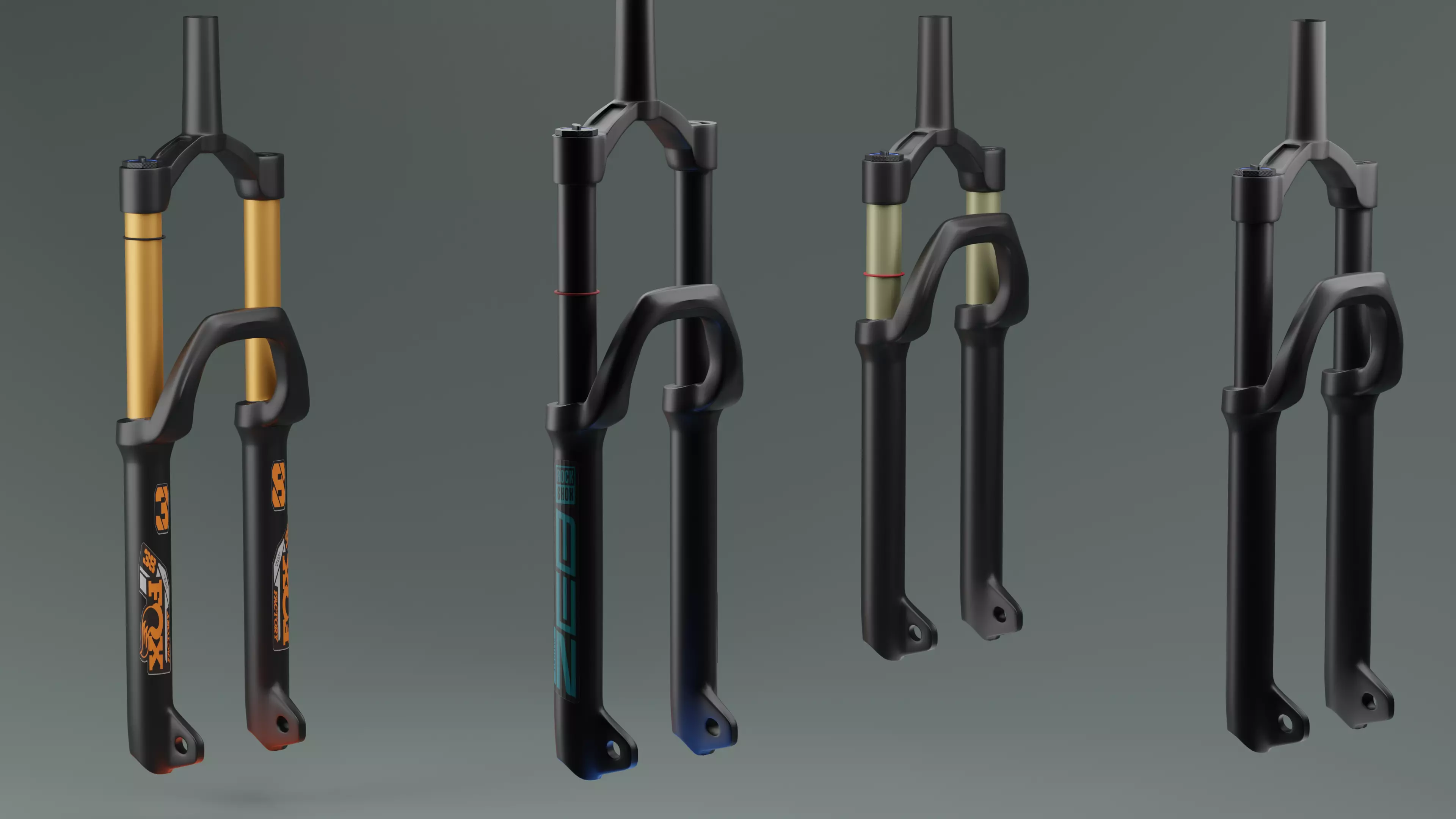 MTB forks 3D model_0