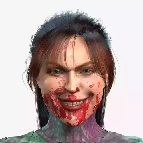 Amber Heard zombie 3D Rigged model ready for animation Low-poly 3D model