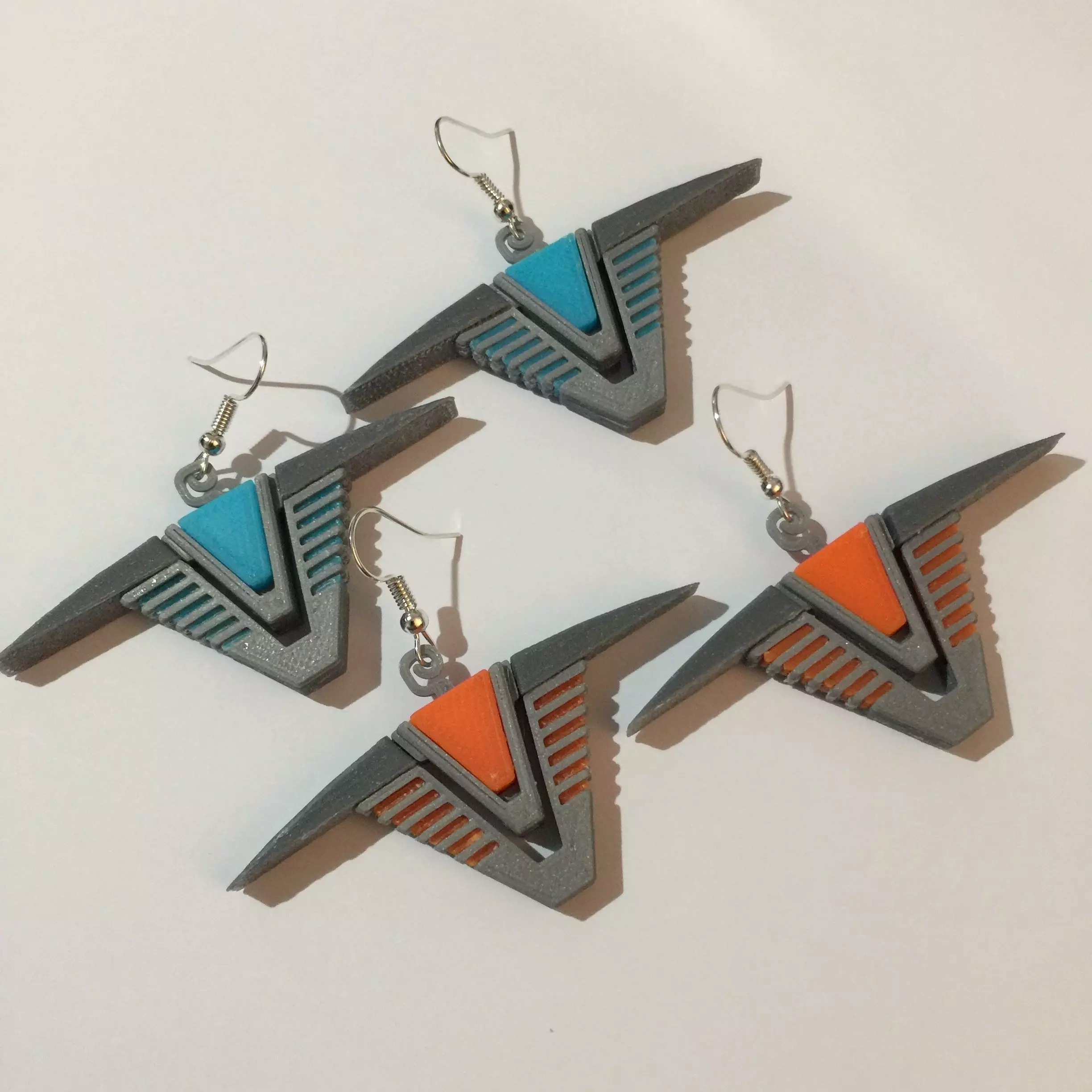 Stargate Chevron Earrings 3D print model