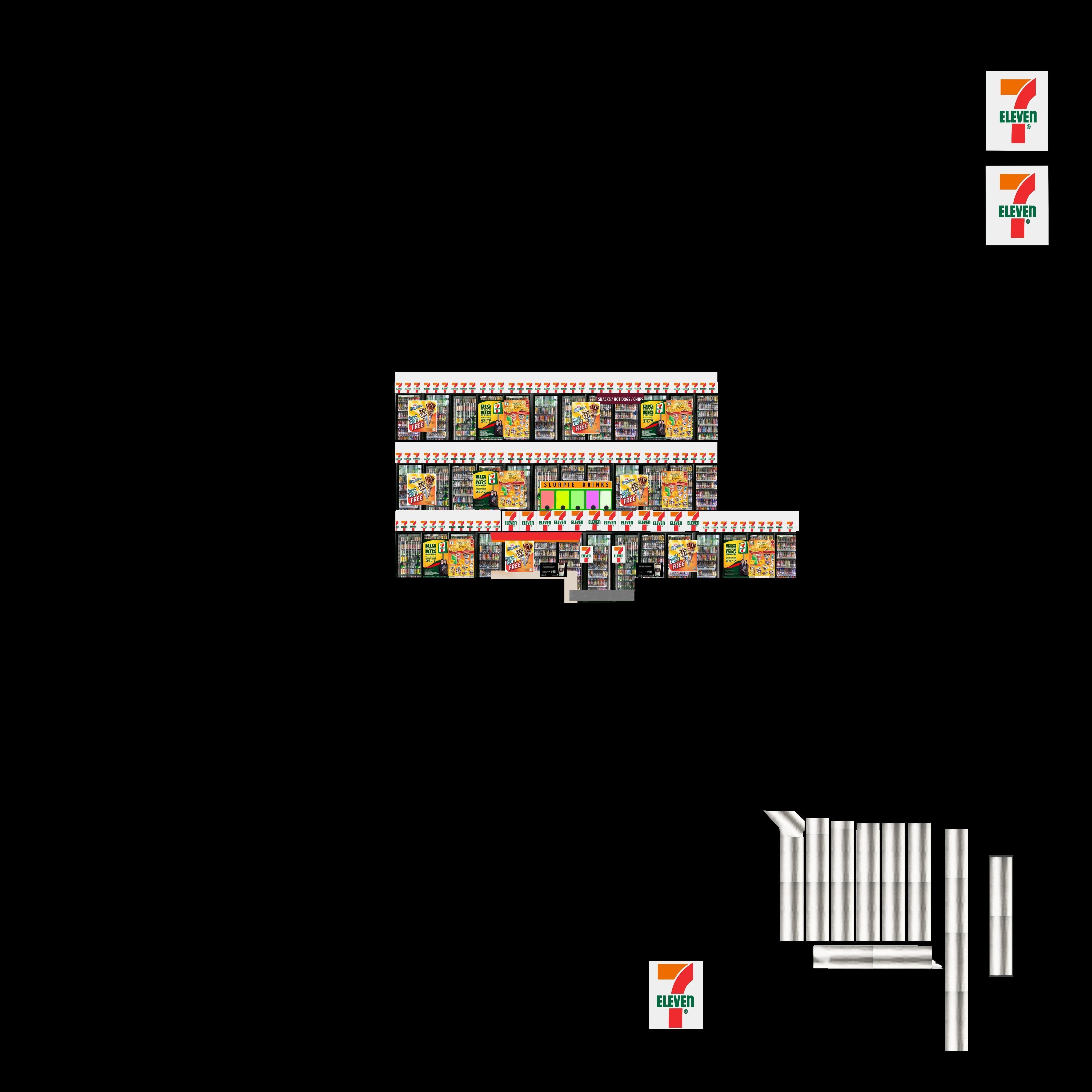 7-11 Convenience Store Exterior Model Low-poly 3D model_7