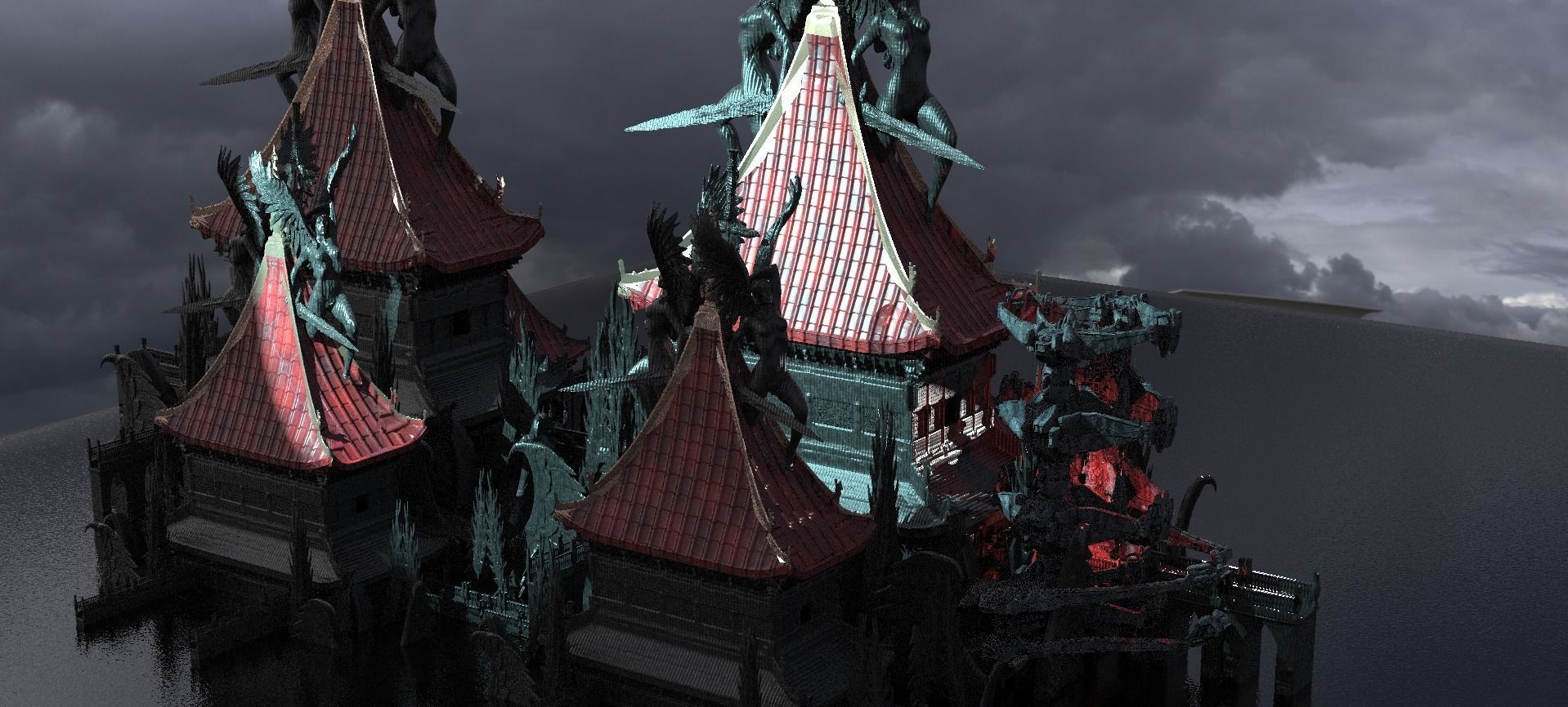 Lord Oda Nobunaga dragon temple 6 3D model_1