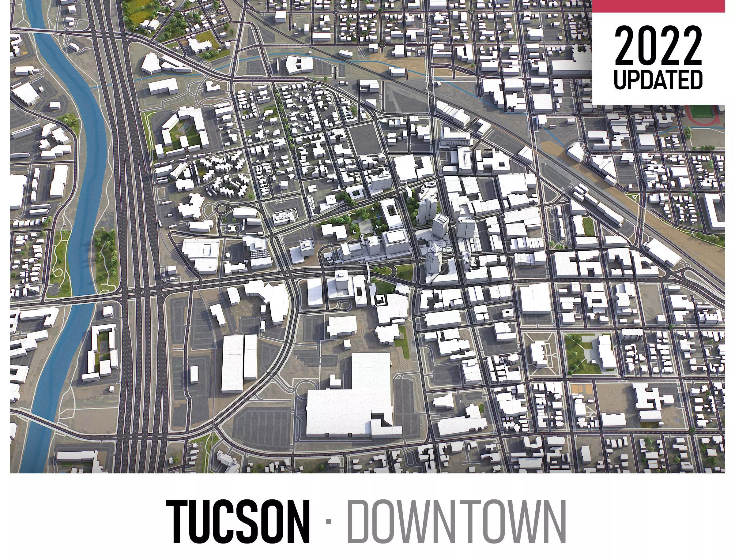 Tucson Downtown Low-poly 3D model