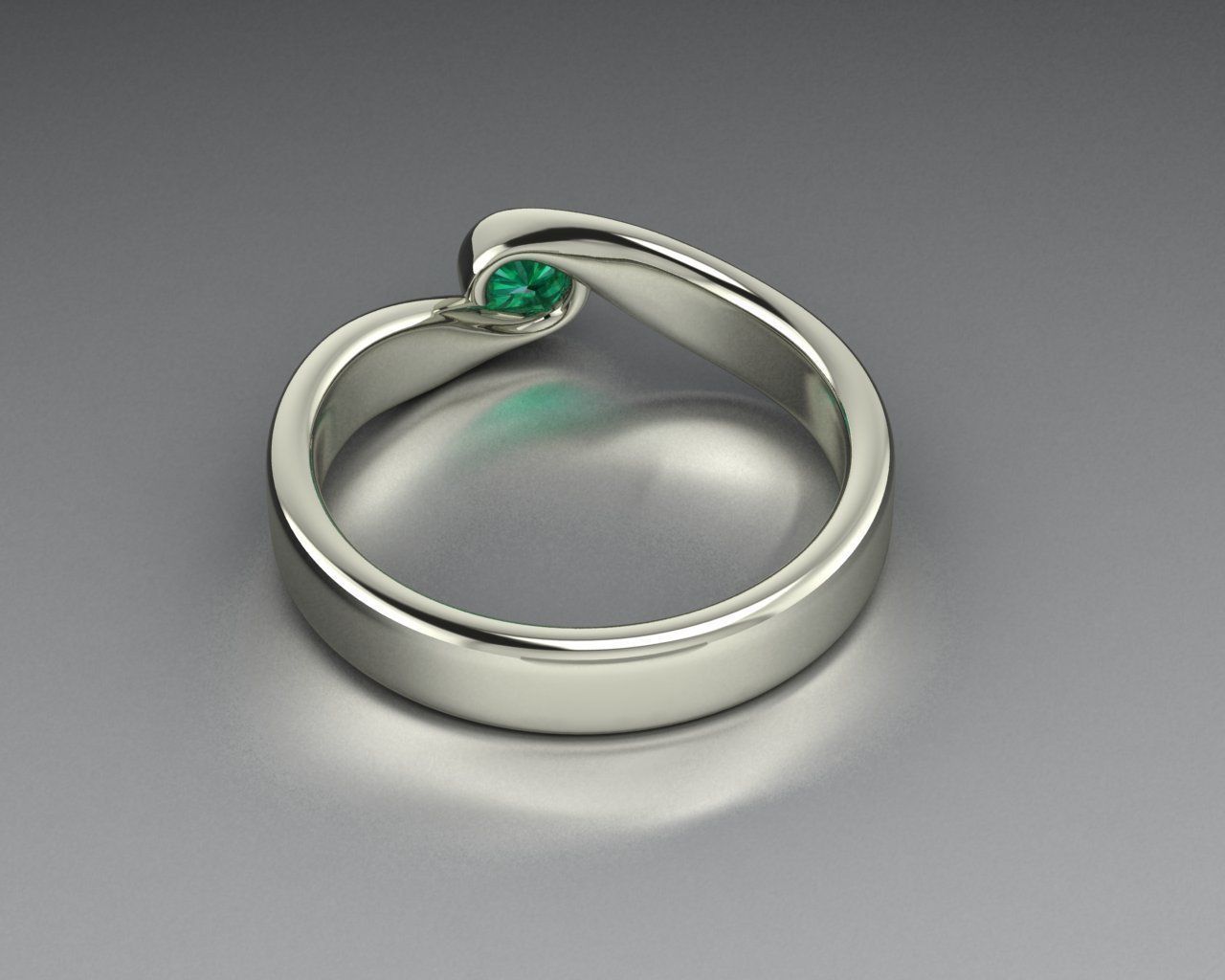 Sculpted solitary ring 3D model_2