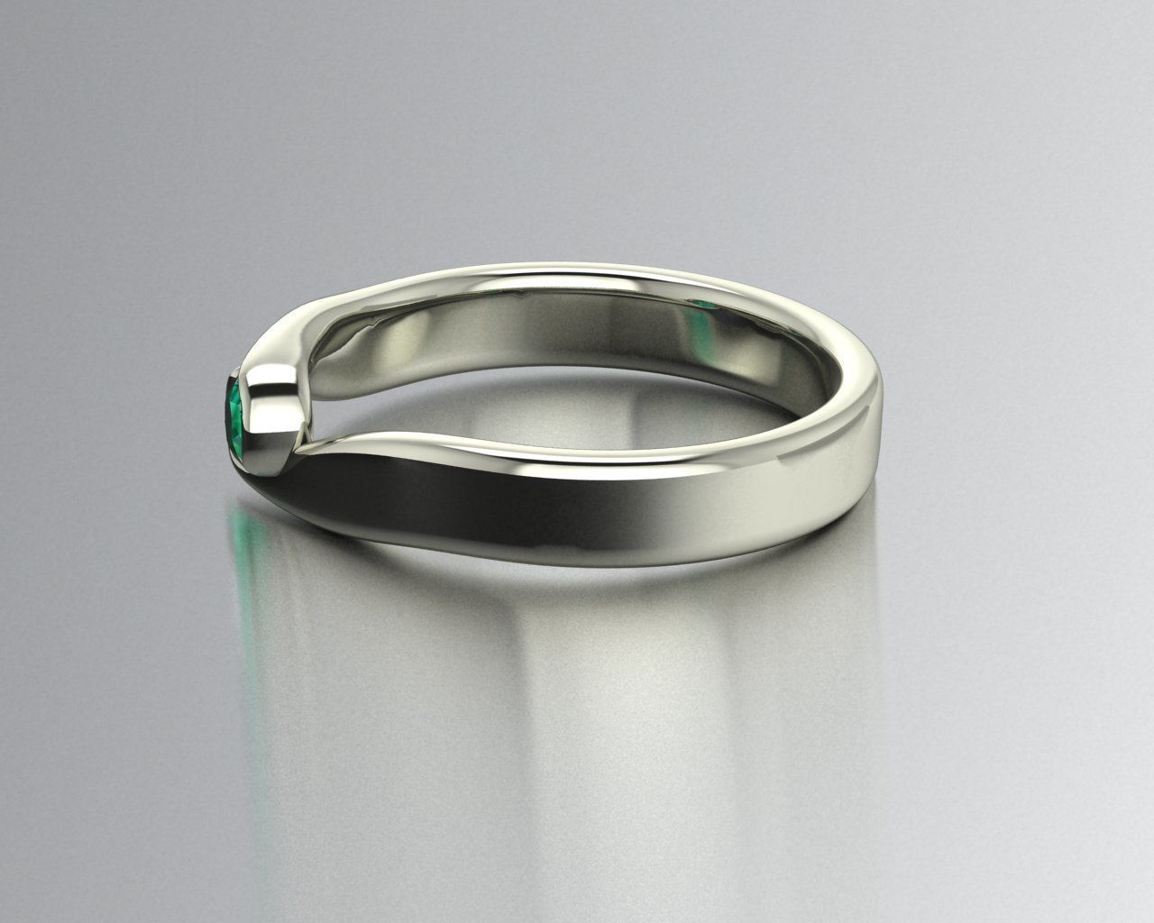 Sculpted solitary ring 3D model_4