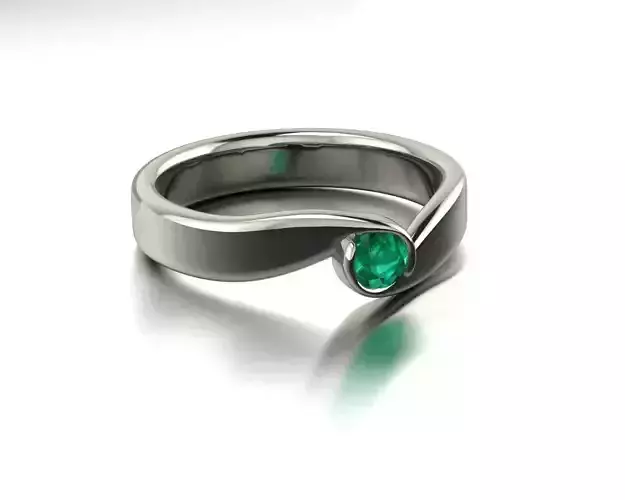 Sculpted solitary ring