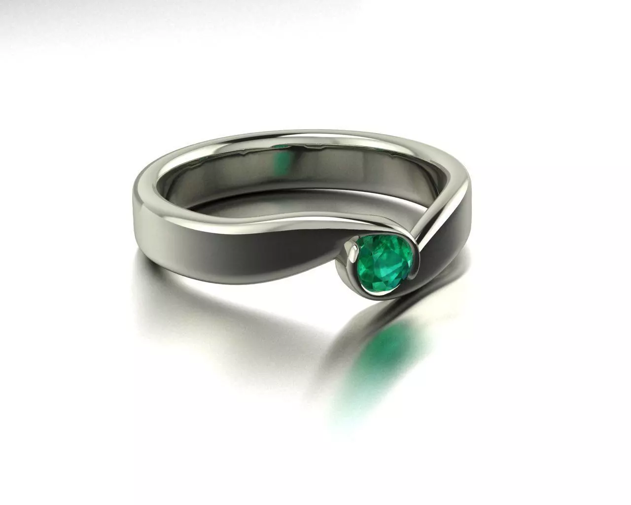 Sculpted solitary ring 3D model_0