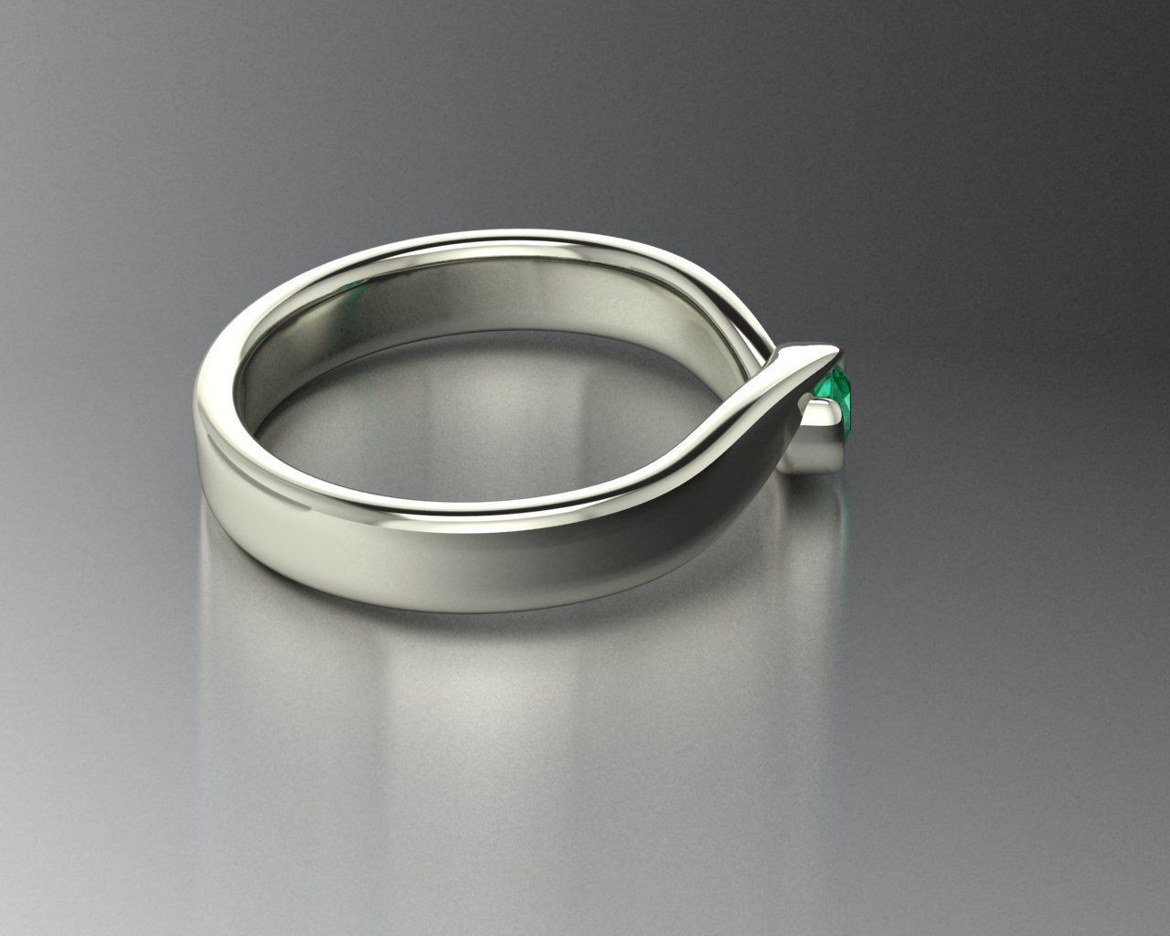 Sculpted solitary ring 3D model_3