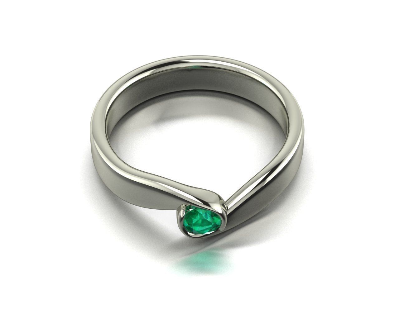 Sculpted solitary ring 3D model_1