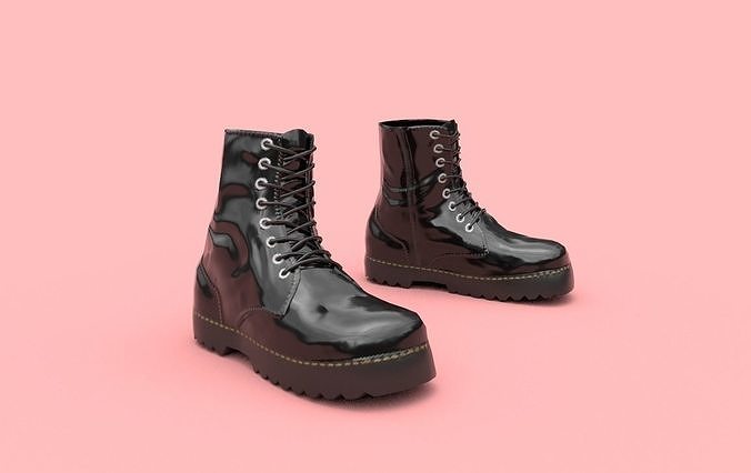 Boots combat Low-poly 3D model