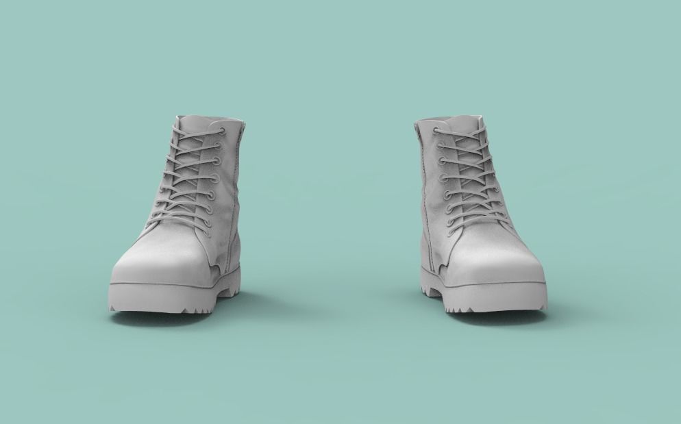 Boots combat Low-poly 3D model_4