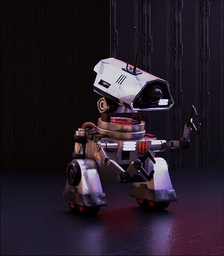 Sci-Fi Worker Robot Low-poly 3D model