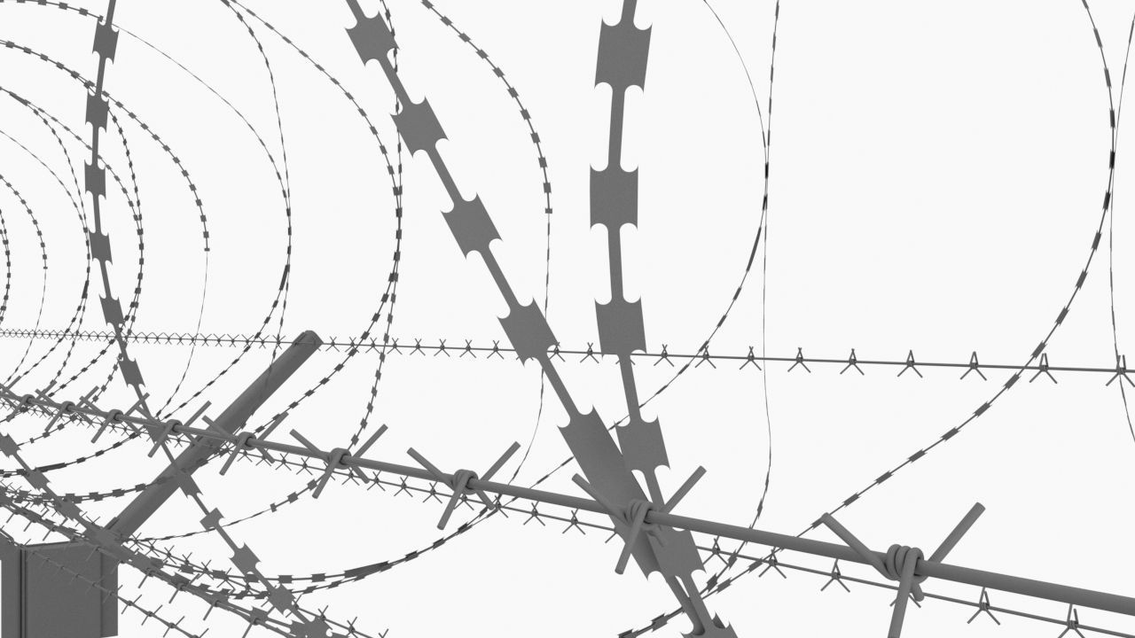Barbed Wire Fence 3D model_8