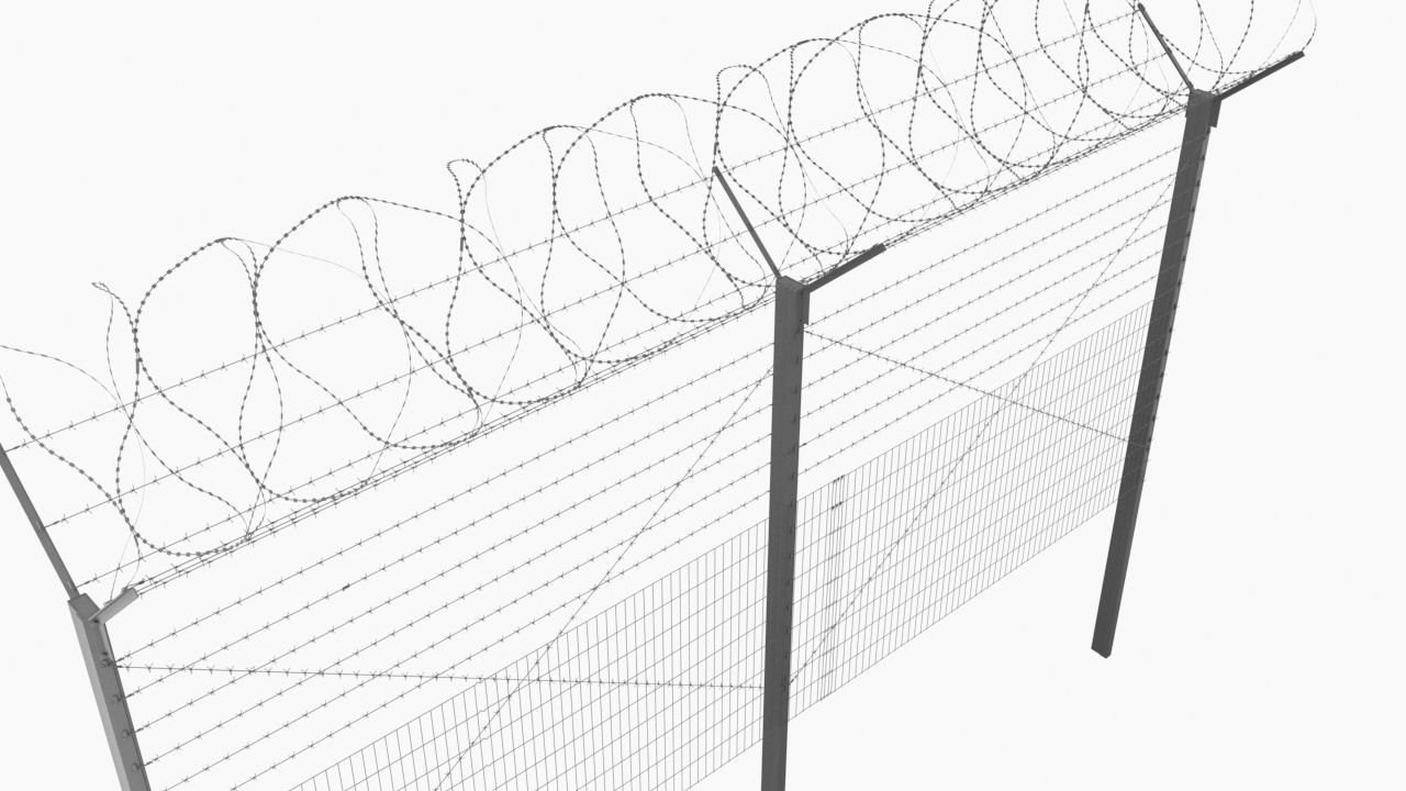 Barbed Wire Fence 3D model_10