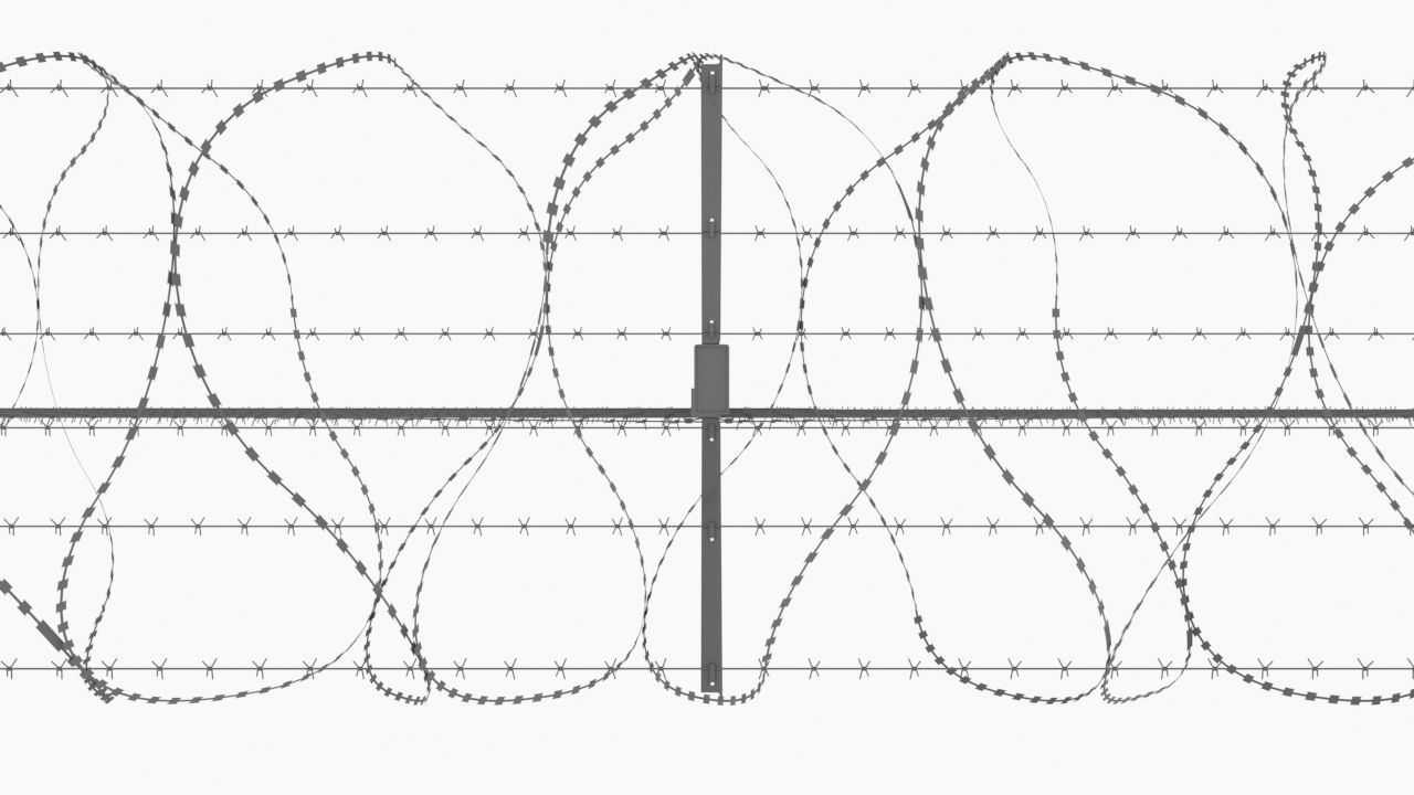 Barbed Wire Fence 3D model_1