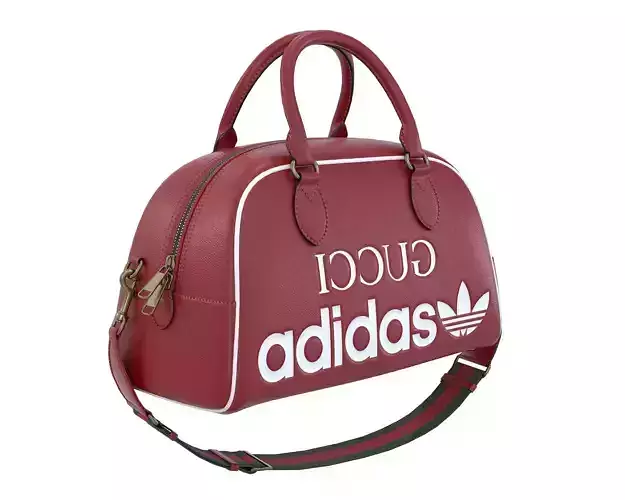 Adidas x Gucci mini Duffle Bag Red Low-poly 3D model