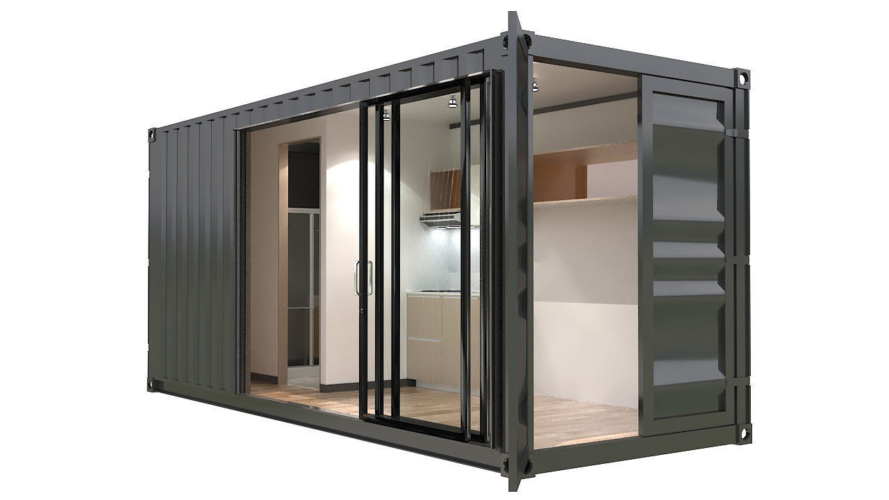 20ft shipping container house 3D model_3