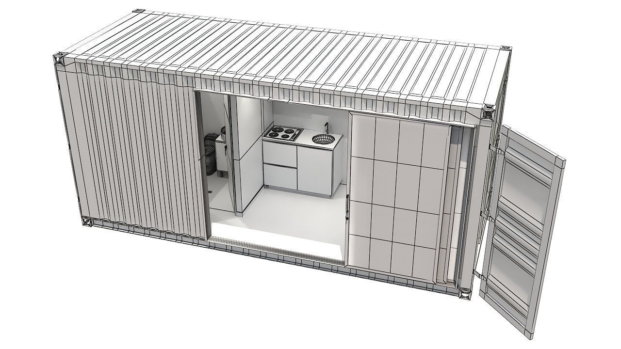 20ft shipping container house 3D model_12