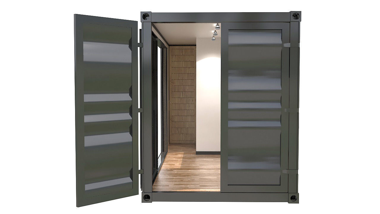 20ft shipping container house 3D model_5