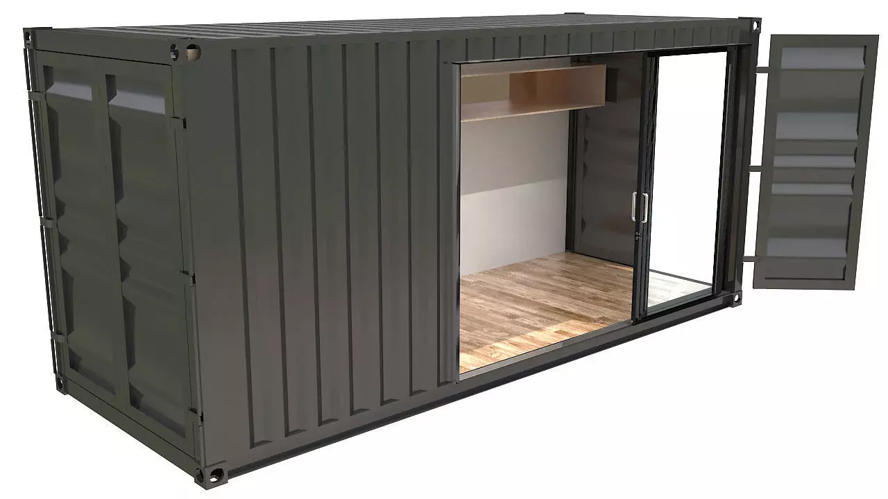 20ft shipping container house 3D model_0