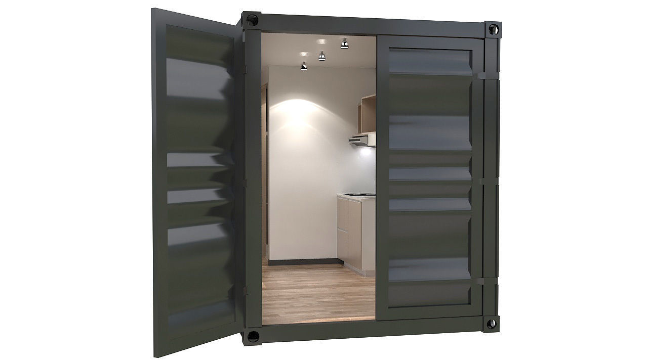 20ft shipping container house 3D model_4
