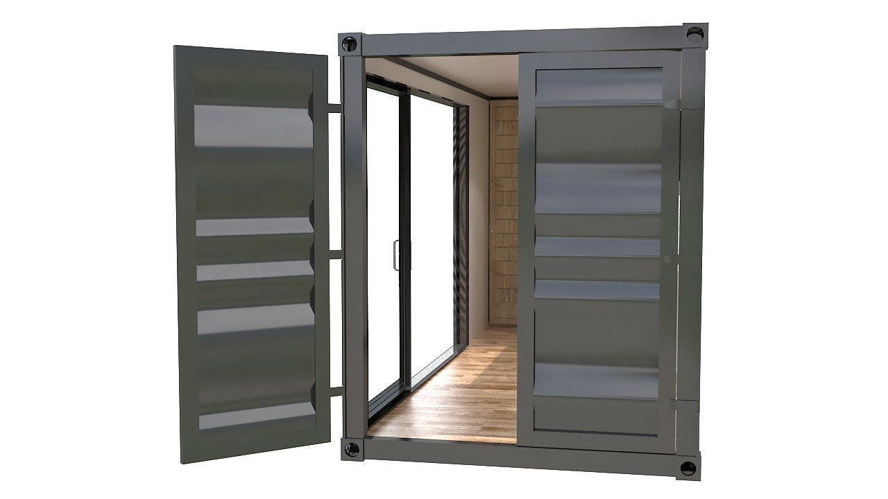 20ft shipping container house 3D model_6