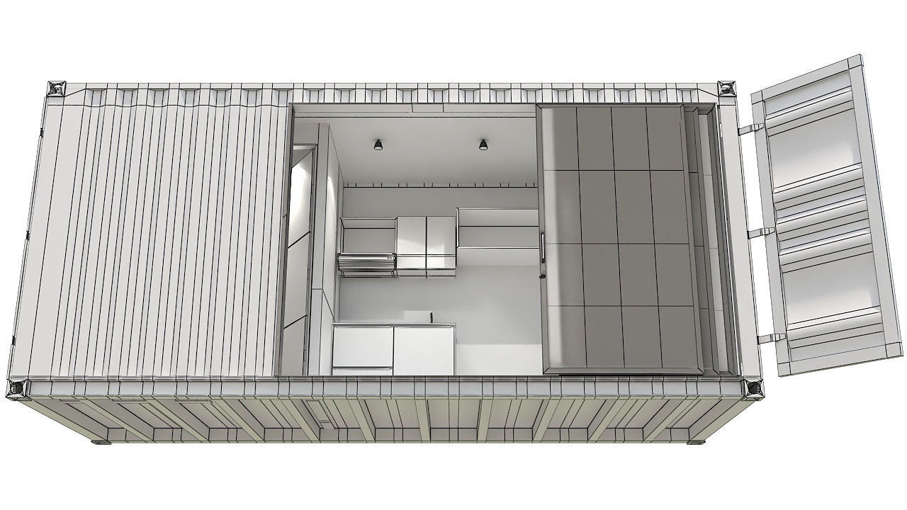 20ft shipping container house 3D model_11