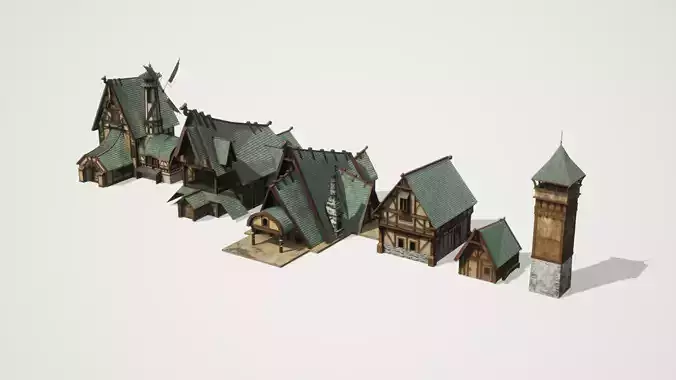 Medieval High Quality Vikings Fantasy House Pack