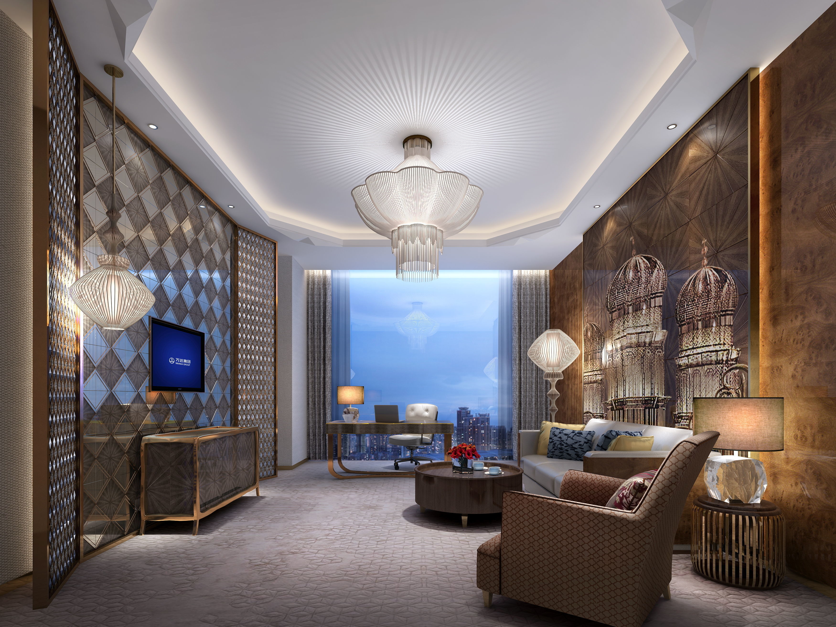 Hotel suite Low-poly 3D model_1