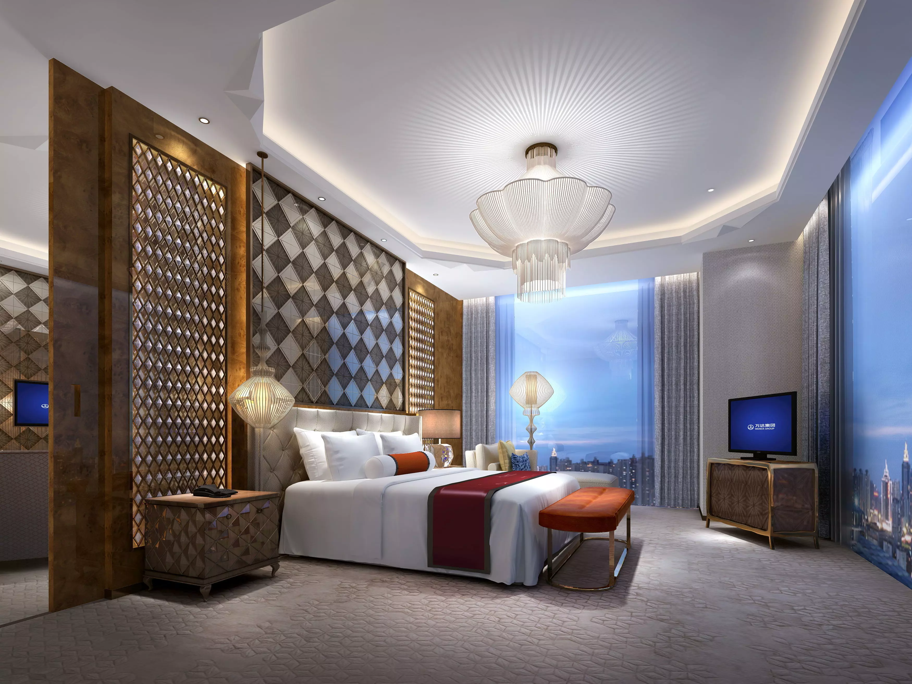 Hotel suite Low-poly 3D model_0